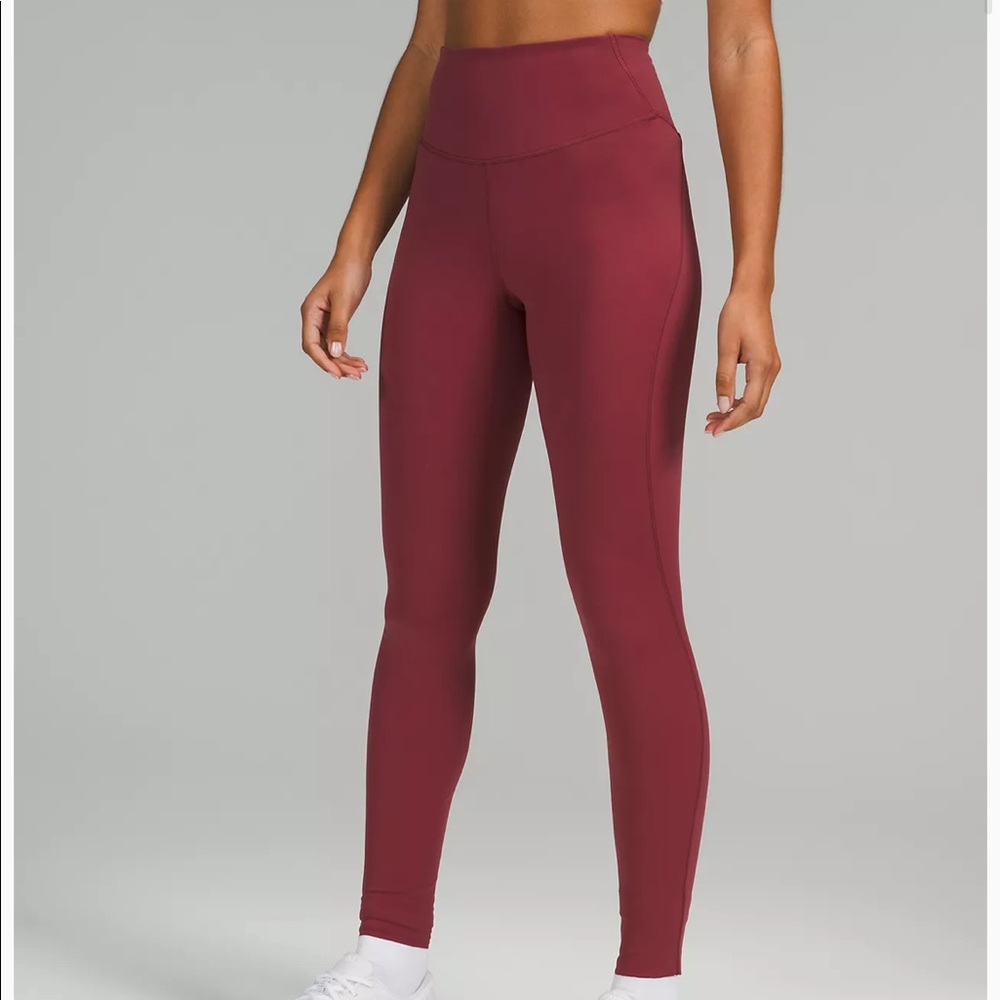 Base Pace High-Rise Running Tight 28" 
Brushed Nulu Mulled Wine